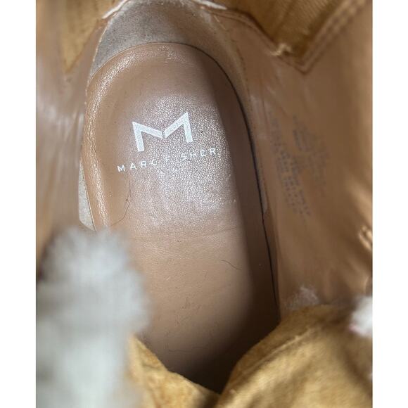 Marc Fisher Women's Izzie Lugsole Ankle Leather Boot Size 7.5 Winter Sheep Fur - Picture 7 of 9